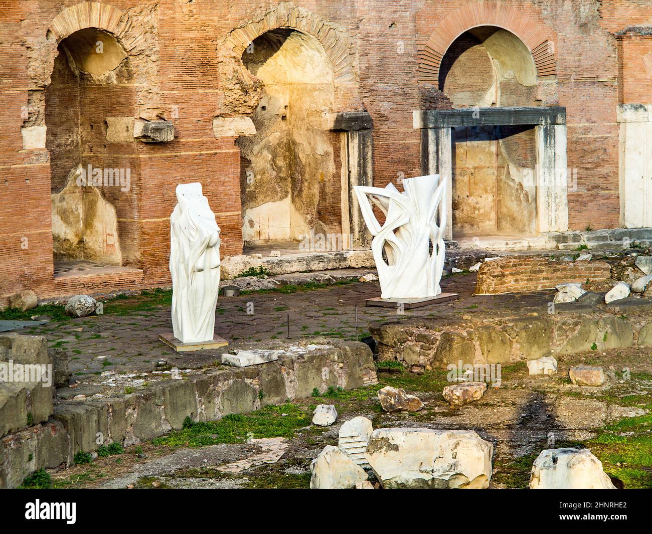 Le rovine dei Mercati di Traiano (Mercati di Traiano Roma). Italia Foto Stock