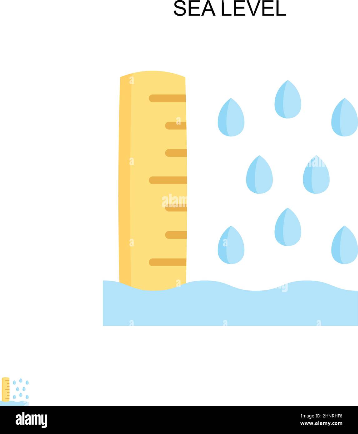 Icona vettore semplice a livello del mare. Modello di disegno del simbolo di illustrazione per l'elemento dell'interfaccia utente mobile Web. Illustrazione Vettoriale