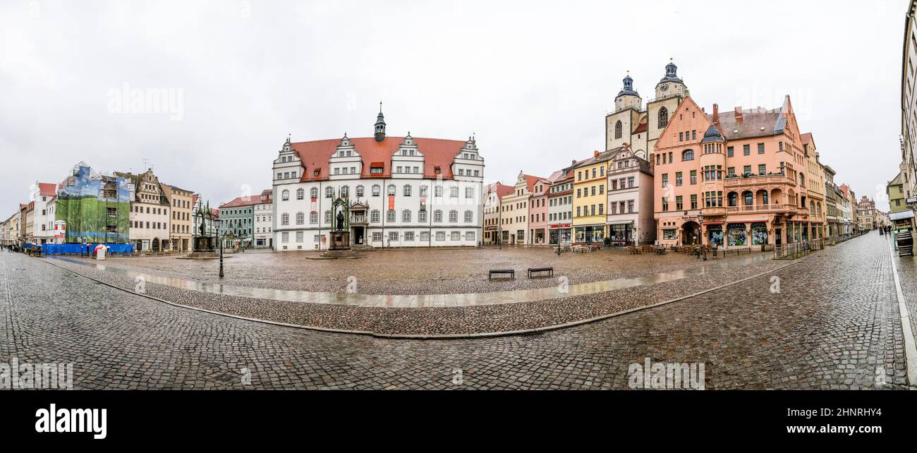 La piazza principale di Luther City Wittenberg in Germania Foto Stock