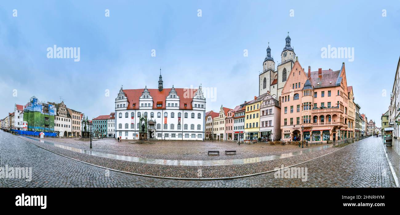 La piazza principale di Luther City Wittenberg in Germania Foto Stock