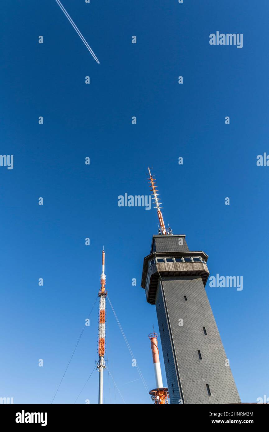 stazione radio e TV al Feldberg in Assia Foto Stock