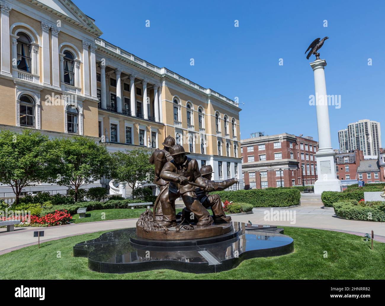 Monumento commemorativo dei vigili del fuoco caduti di Boston Foto Stock