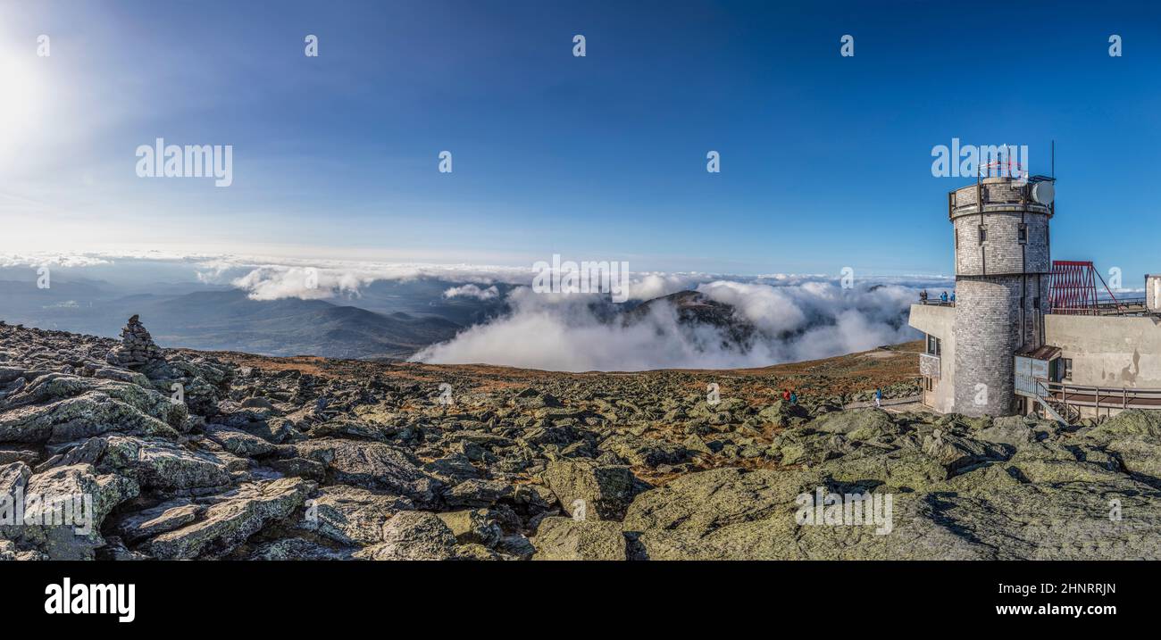 Vista da Mount Washington nel New Hampshire Foto Stock
