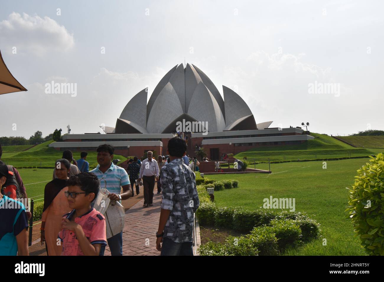 New Delhi, India- 1 agosto 2019- il Tempio del Loto, un luogo di culto per le persone della fede di Baha'i. Foto Stock
