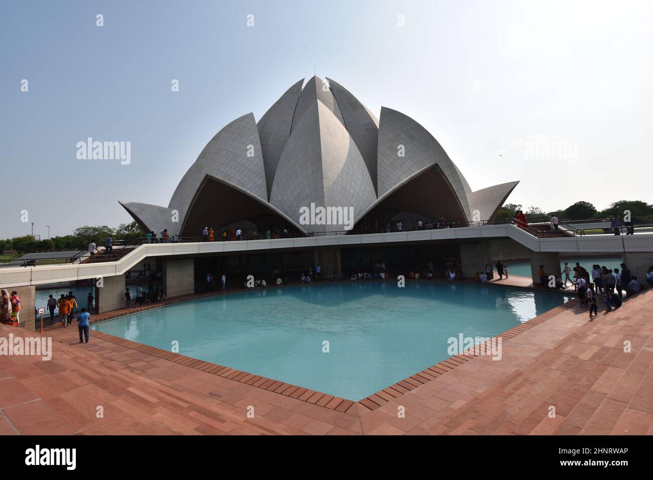 New Delhi, India- 1 agosto 2019- il Tempio del Loto, un luogo di culto per le persone della fede di Baha'i. Foto Stock