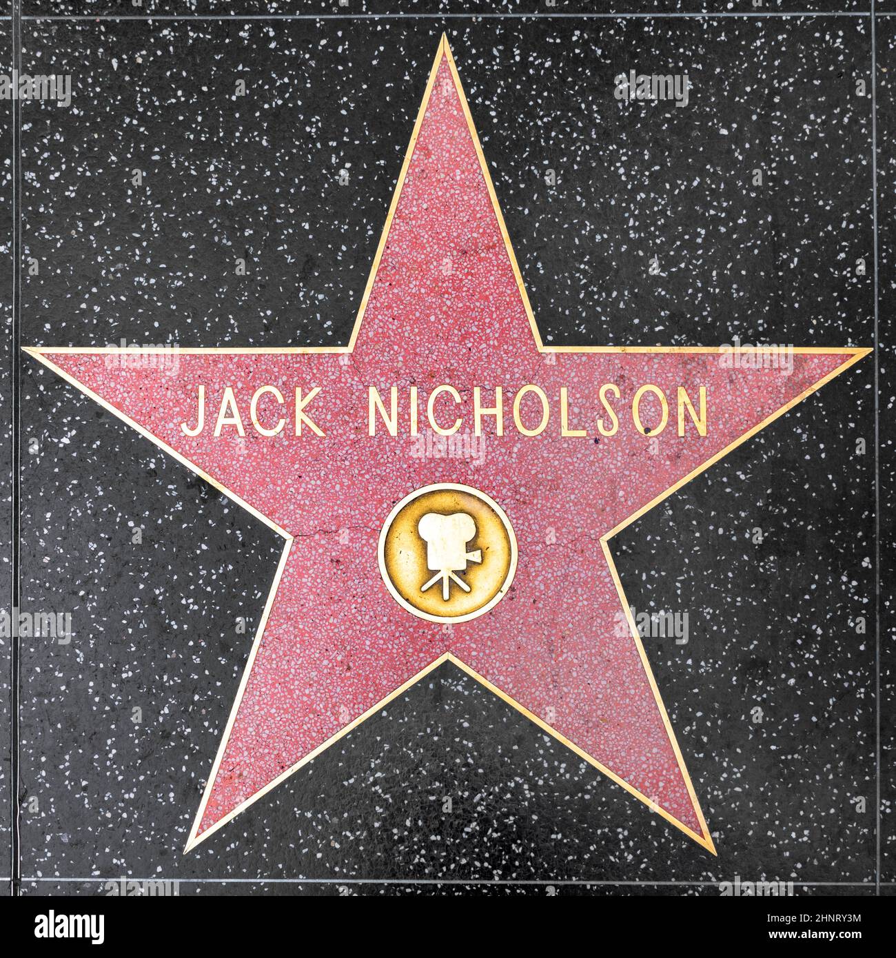 Primo piano di Star sulla Hollywood Walk of Fame per Jack Nicholson Foto Stock