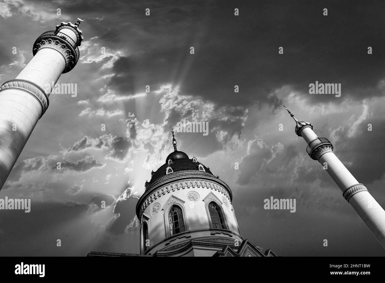 La famosa moschea nel giardino del palazzo di Schwetzingen Foto Stock