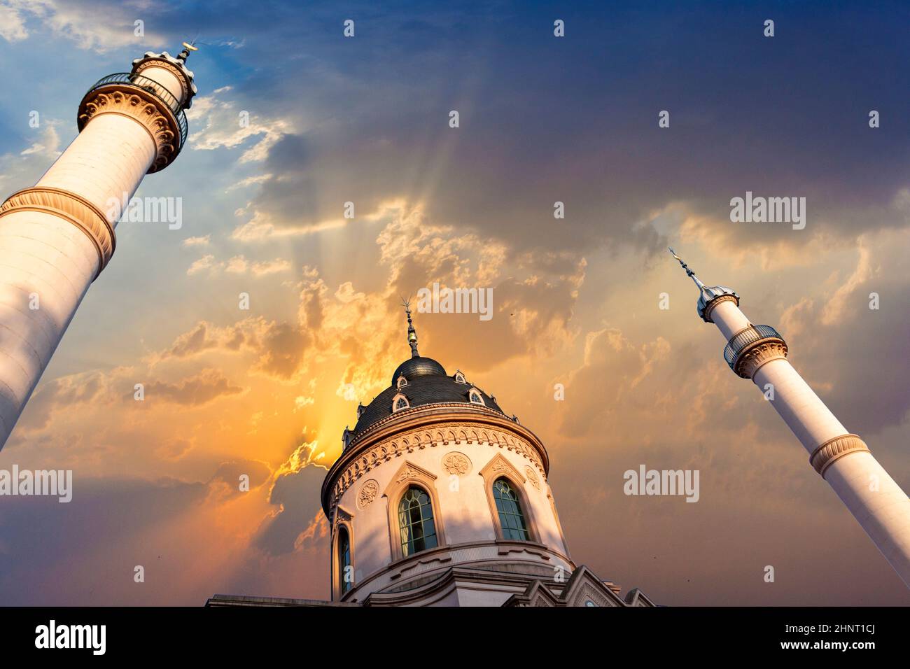 La famosa moschea nel giardino del palazzo di Schwetzingen Foto Stock