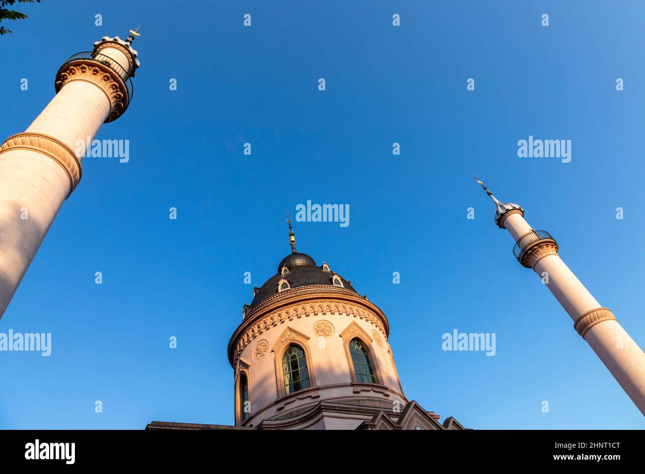 La famosa moschea nel giardino del palazzo di Schwetzingen Foto Stock