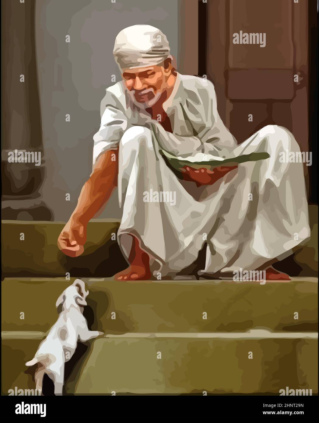 sai baba dio indiano illustrazione cultura Foto Stock