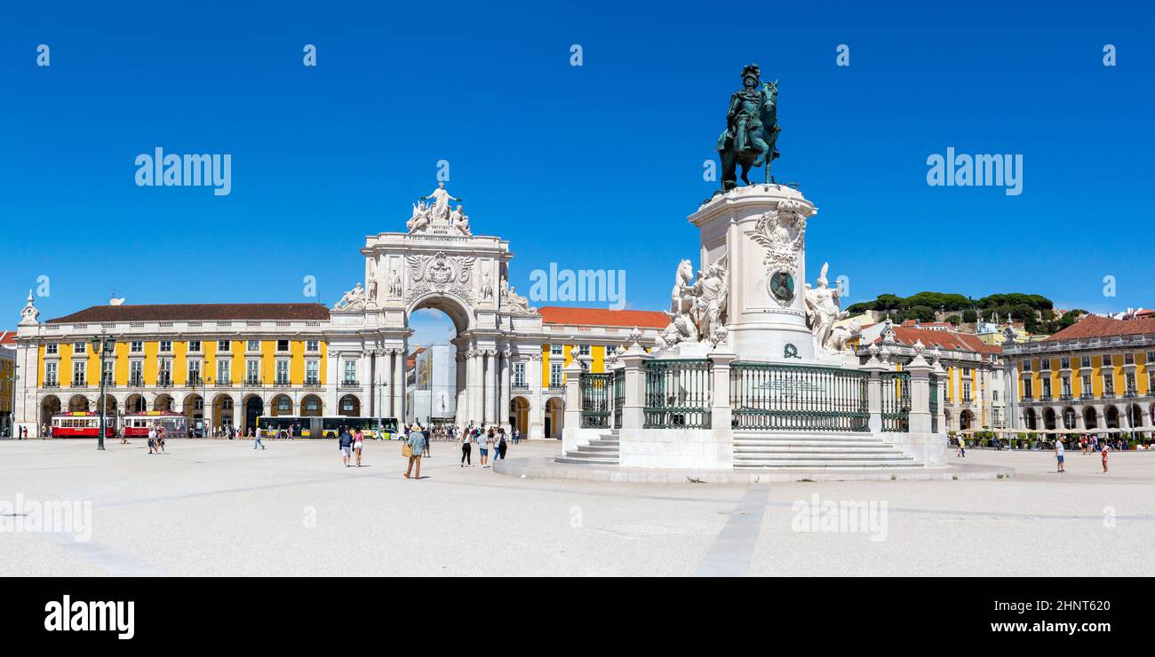 Lisbona Portogallo Praca do Comercio piazza città città viaggio panorama Foto Stock