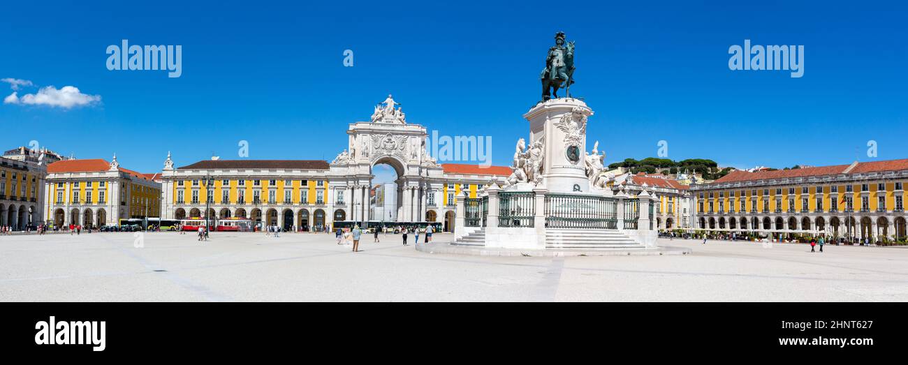 Lisbona Portogallo Praca do Comercio piazza città città viaggio panorama Foto Stock