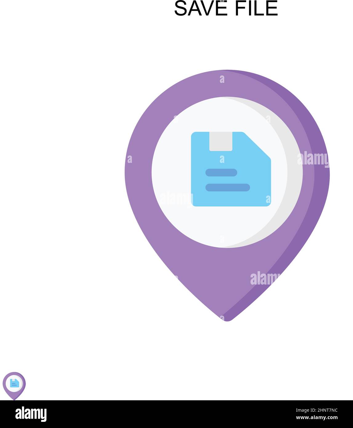 Icona Salva file vettore semplice. Modello di disegno del simbolo di illustrazione per l'elemento dell'interfaccia utente mobile Web. Illustrazione Vettoriale