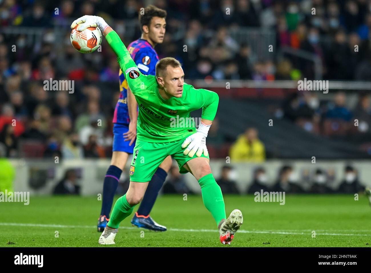 Barcellona, Spagna. 17th Feb 2022. Barcellona; Spagna; UEFA Europa League; FC Barcelona Versus Napoli; Marc-Andre ter Stegen (Barca) Credit: Action Plus Sports/Alamy Live News Foto Stock