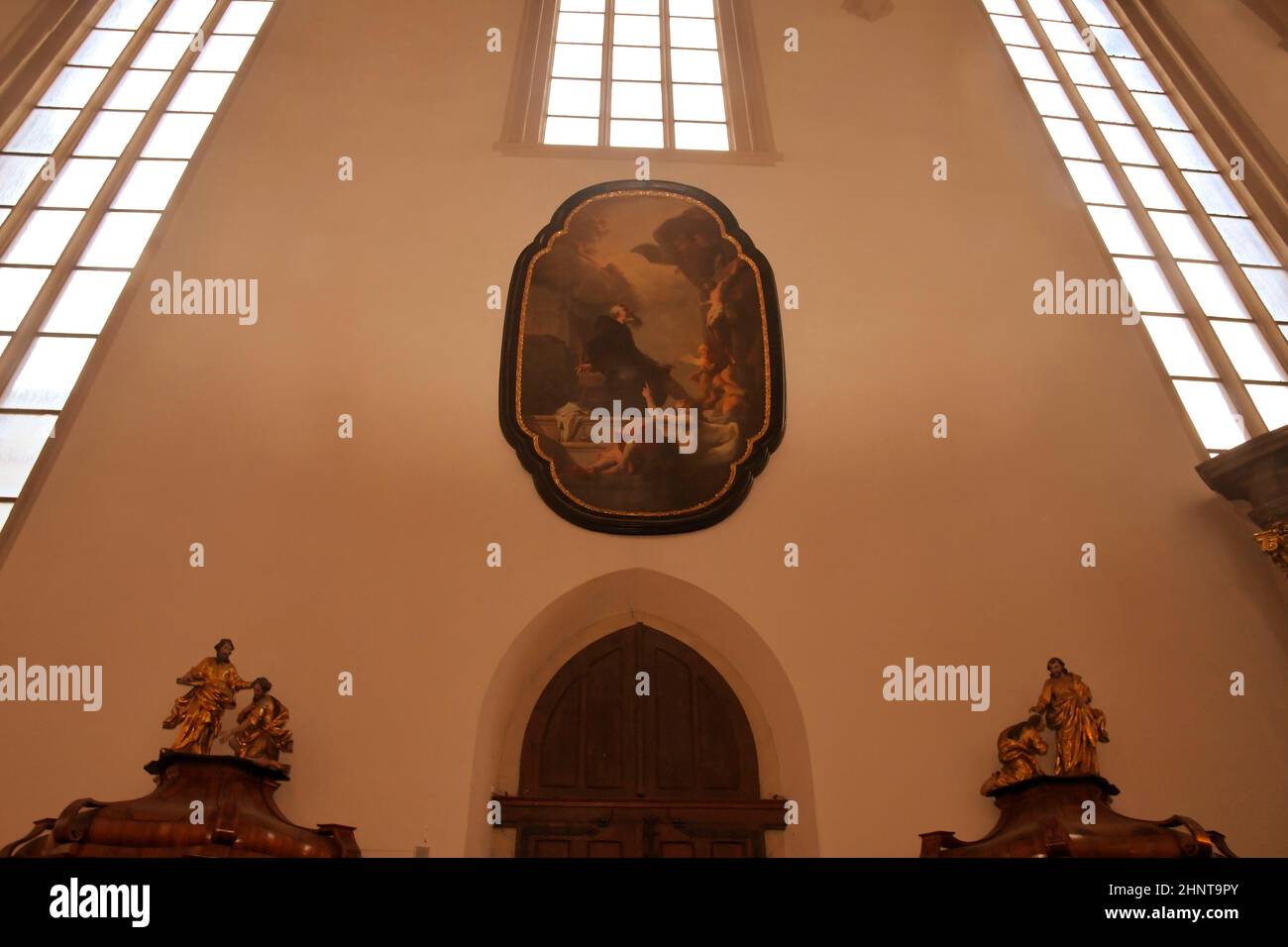 La Chiesa di San Giacomo il sambuco è uno stile tardo gotico a tre navate chiesa hall situato sulla piazza Jakub in Brno Foto Stock