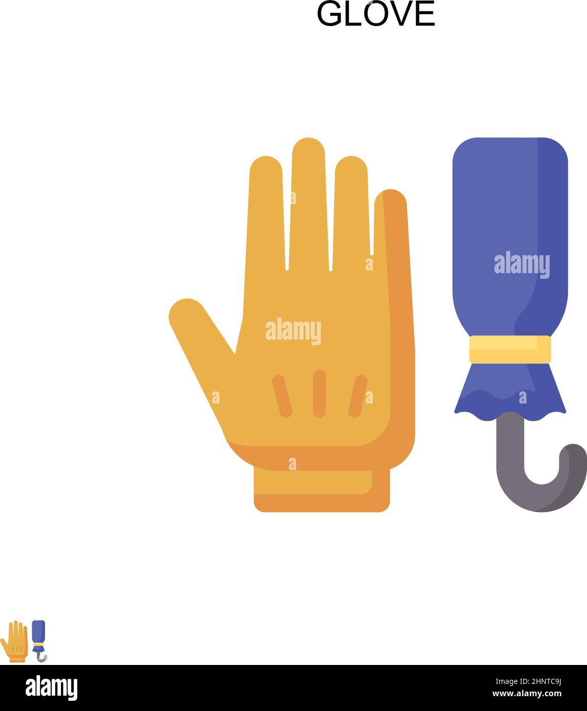 Icona vettore semplice guanto. Modello di disegno del simbolo di illustrazione per l'elemento dell'interfaccia utente mobile Web. Illustrazione Vettoriale
