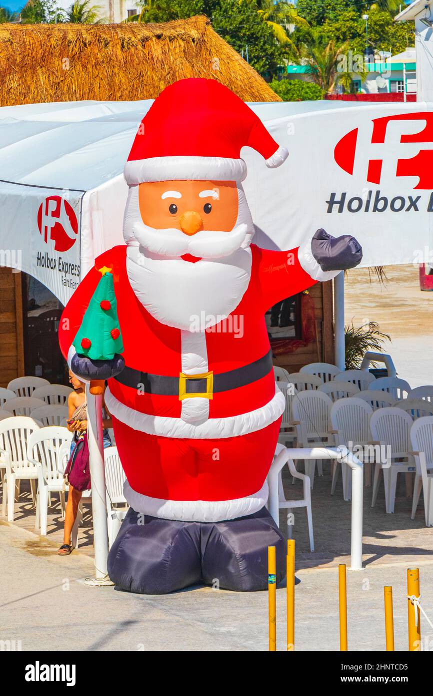 Buon Natale X-Mas Santa Clause benvenuto a Holbox Messico. Foto Stock