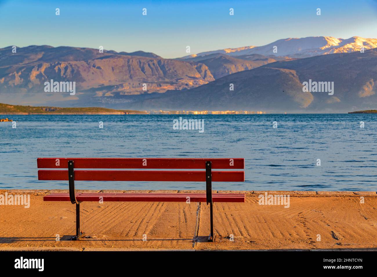 Lungomare di Galaxidi, Grecia Foto Stock