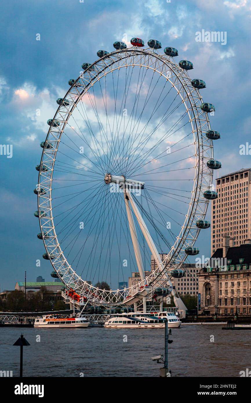 La ruota panoramica della ruota panoramica Golden Eye a Londra Foto Stock