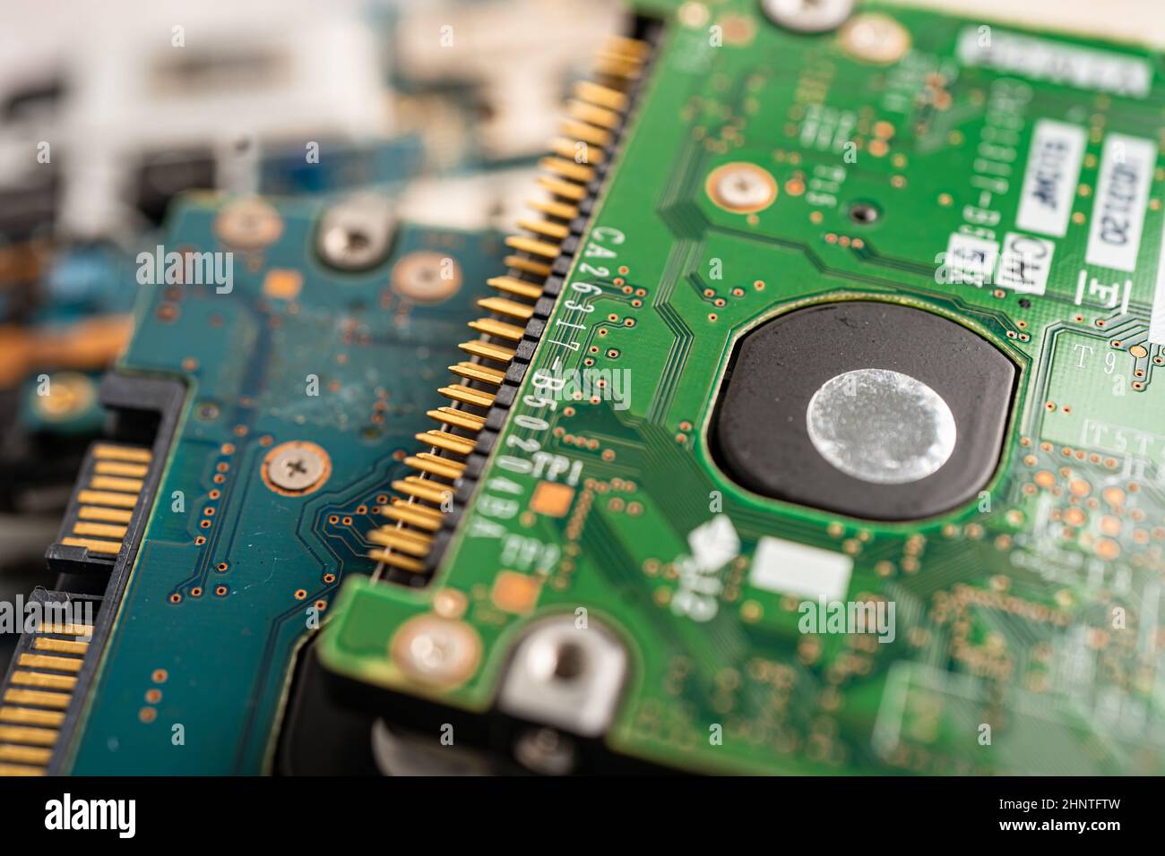 scheda madre microcircuito tecnologia elettronica per computer, hardware, telefono cellulare, aggiornamento, concetto di pulizia. Foto Stock