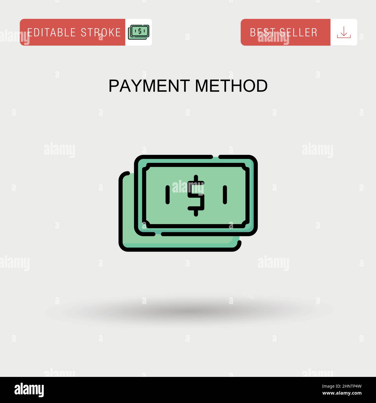 Metodo di pagamento icona vettore semplice. Illustrazione Vettoriale
