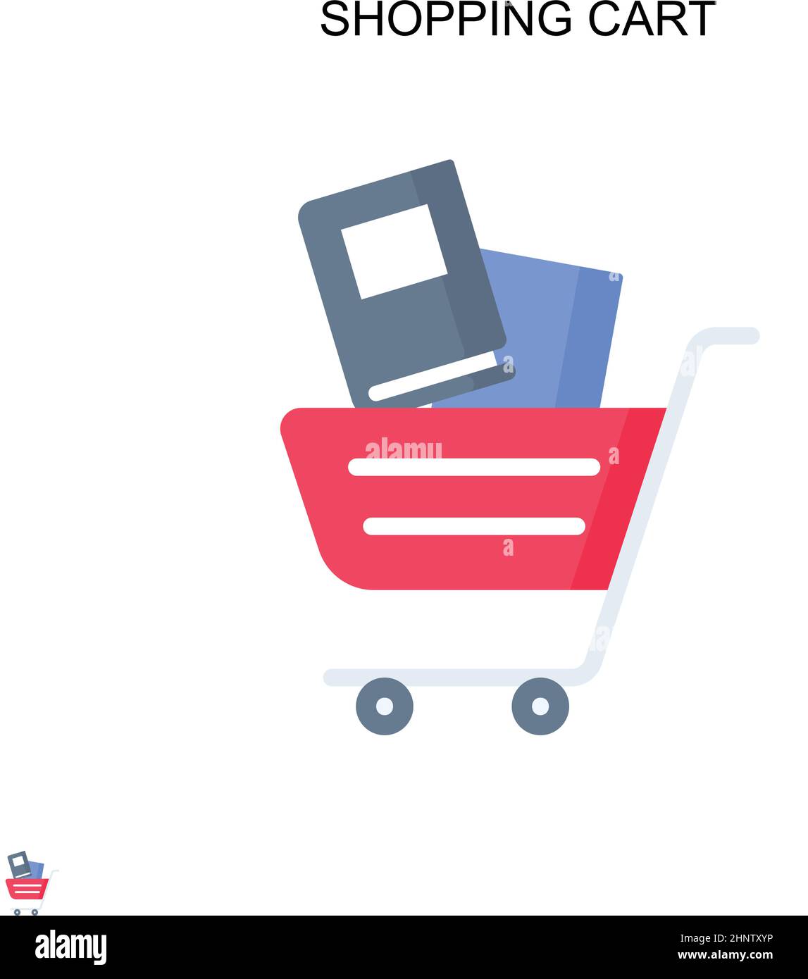 Carrello semplice icona vettoriale. Modello di disegno del simbolo di illustrazione per l'elemento dell'interfaccia utente mobile Web. Illustrazione Vettoriale