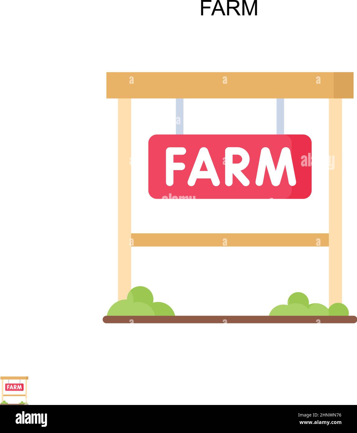 Icona vettore semplice fattoria. Modello di disegno del simbolo di illustrazione per l'elemento dell'interfaccia utente mobile Web. Illustrazione Vettoriale