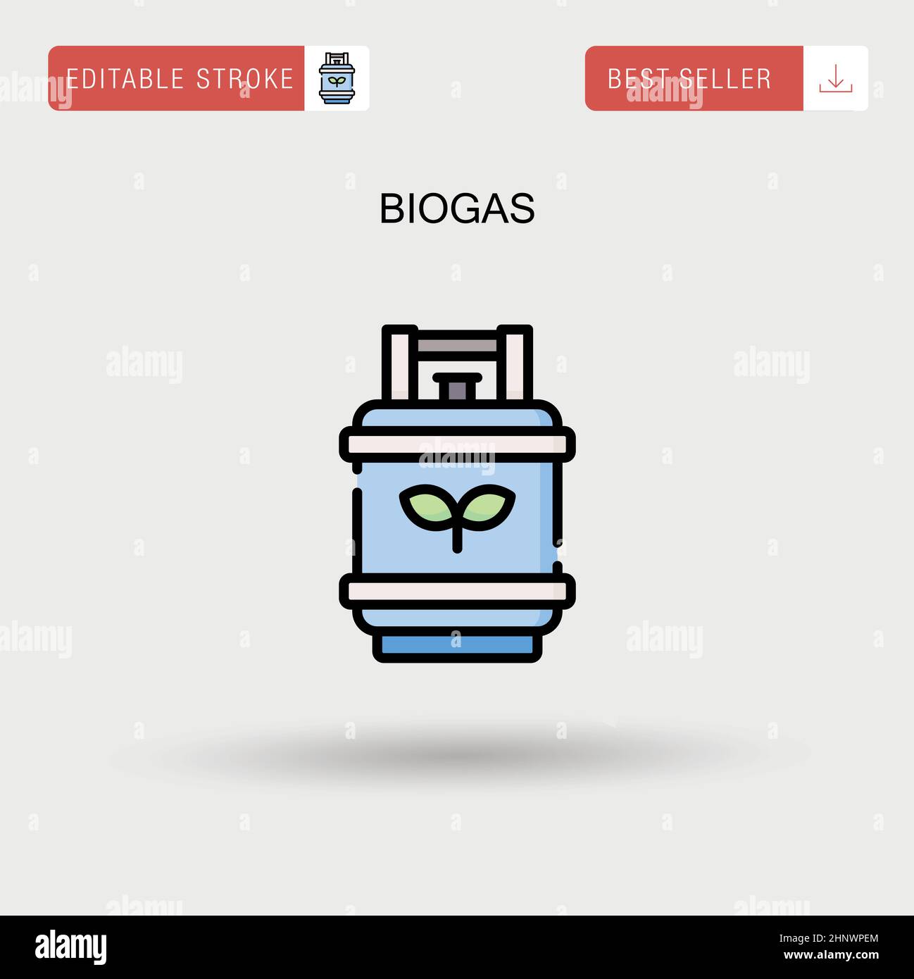 Biogas semplice icona vettoriale. Illustrazione Vettoriale