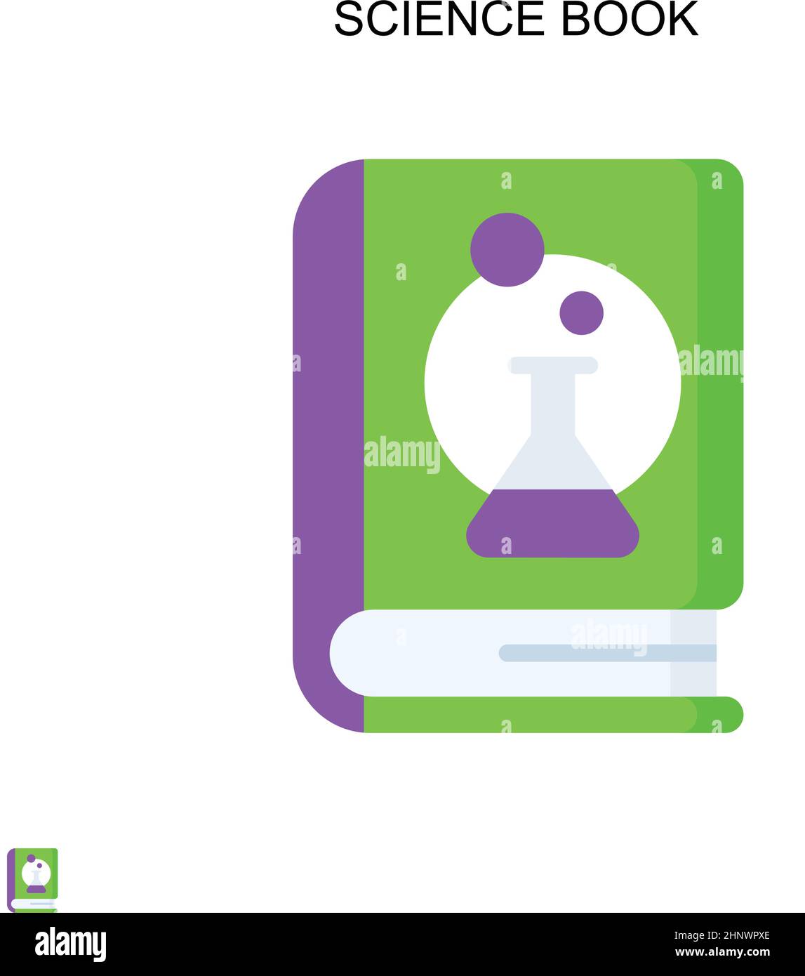 Libro di scienza semplice icona vettoriale. Modello di disegno del simbolo di illustrazione per l'elemento dell'interfaccia utente mobile Web. Illustrazione Vettoriale