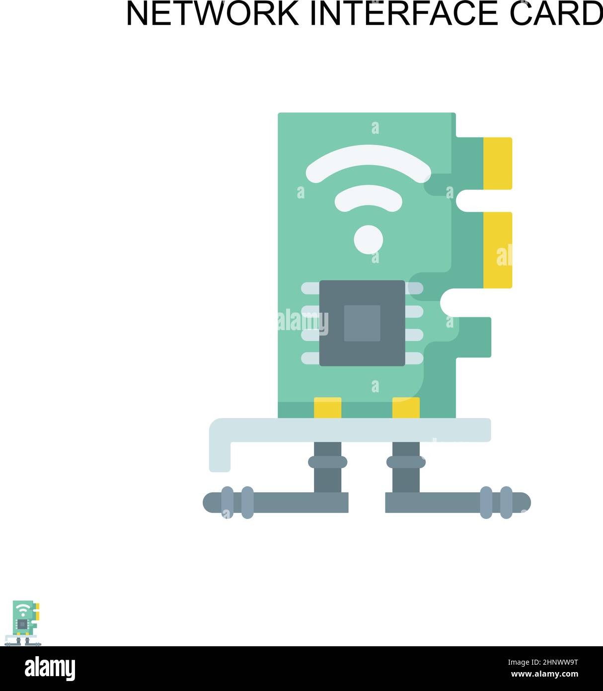 Scheda di interfaccia di rete icona vettore semplice. Modello di disegno del simbolo di illustrazione per l'elemento dell'interfaccia utente mobile Web. Illustrazione Vettoriale