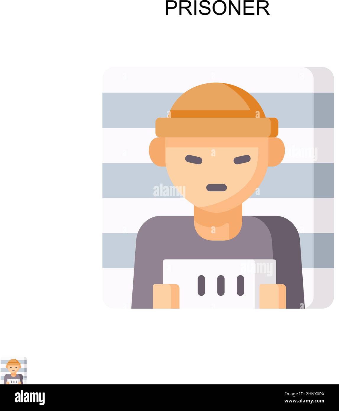 Icona vettore semplice prigioniero. Modello di disegno del simbolo di illustrazione per l'elemento dell'interfaccia utente mobile Web. Illustrazione Vettoriale