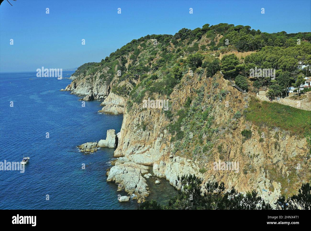 Vista panoramica di Tossa de Mar nella regione di la Selva, provincia di Gerona, Catalogna, Spagna Foto Stock