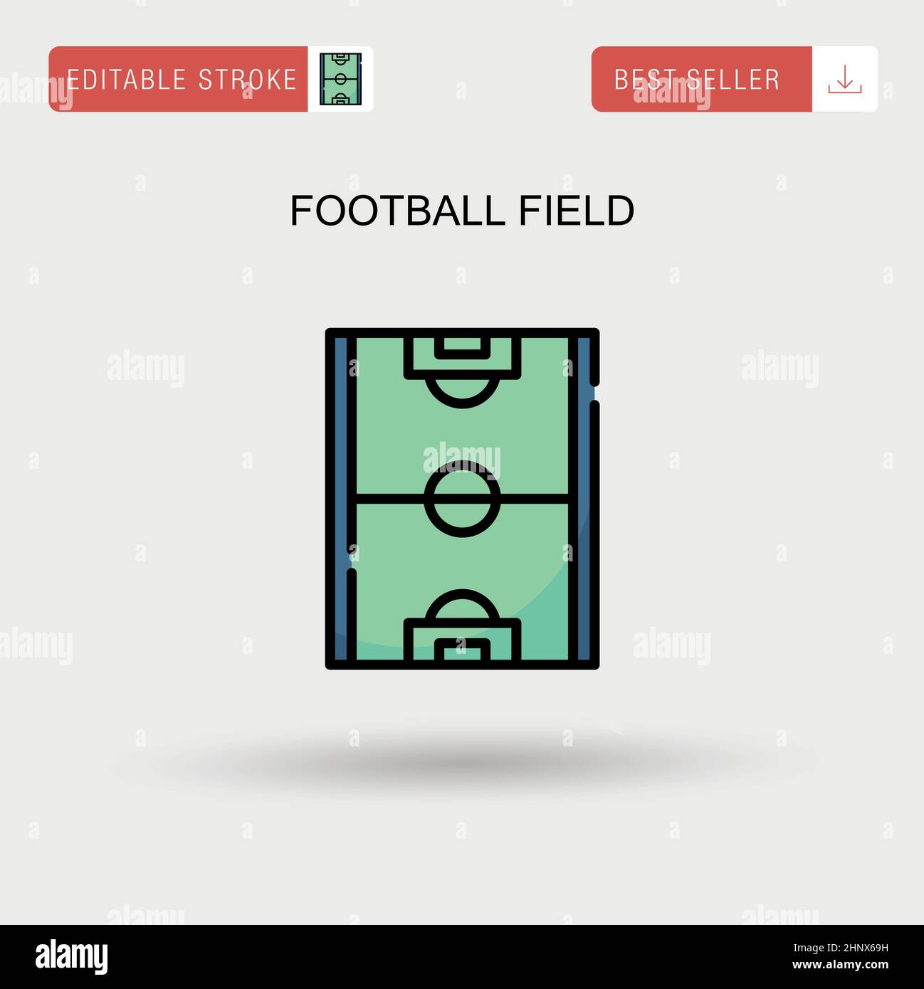 Campo di calcio semplice icona vettoriale. Illustrazione Vettoriale