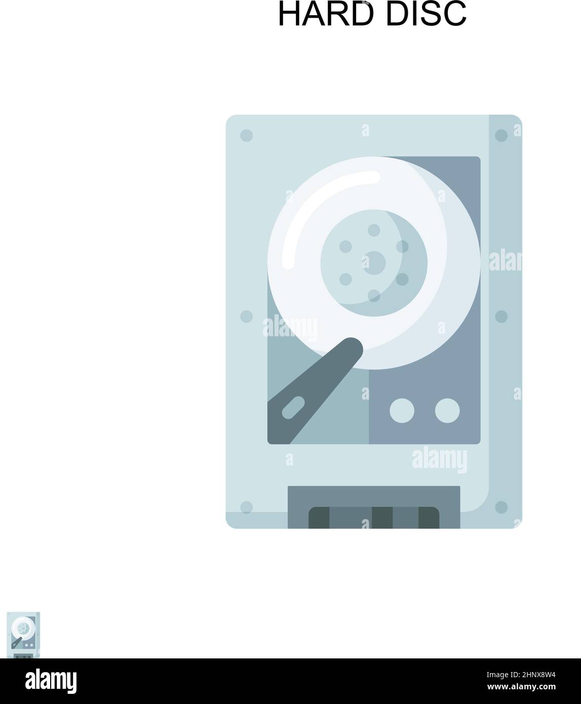 Icona vettore semplice del disco rigido. Modello di disegno del simbolo di illustrazione per l'elemento dell'interfaccia utente mobile Web. Illustrazione Vettoriale