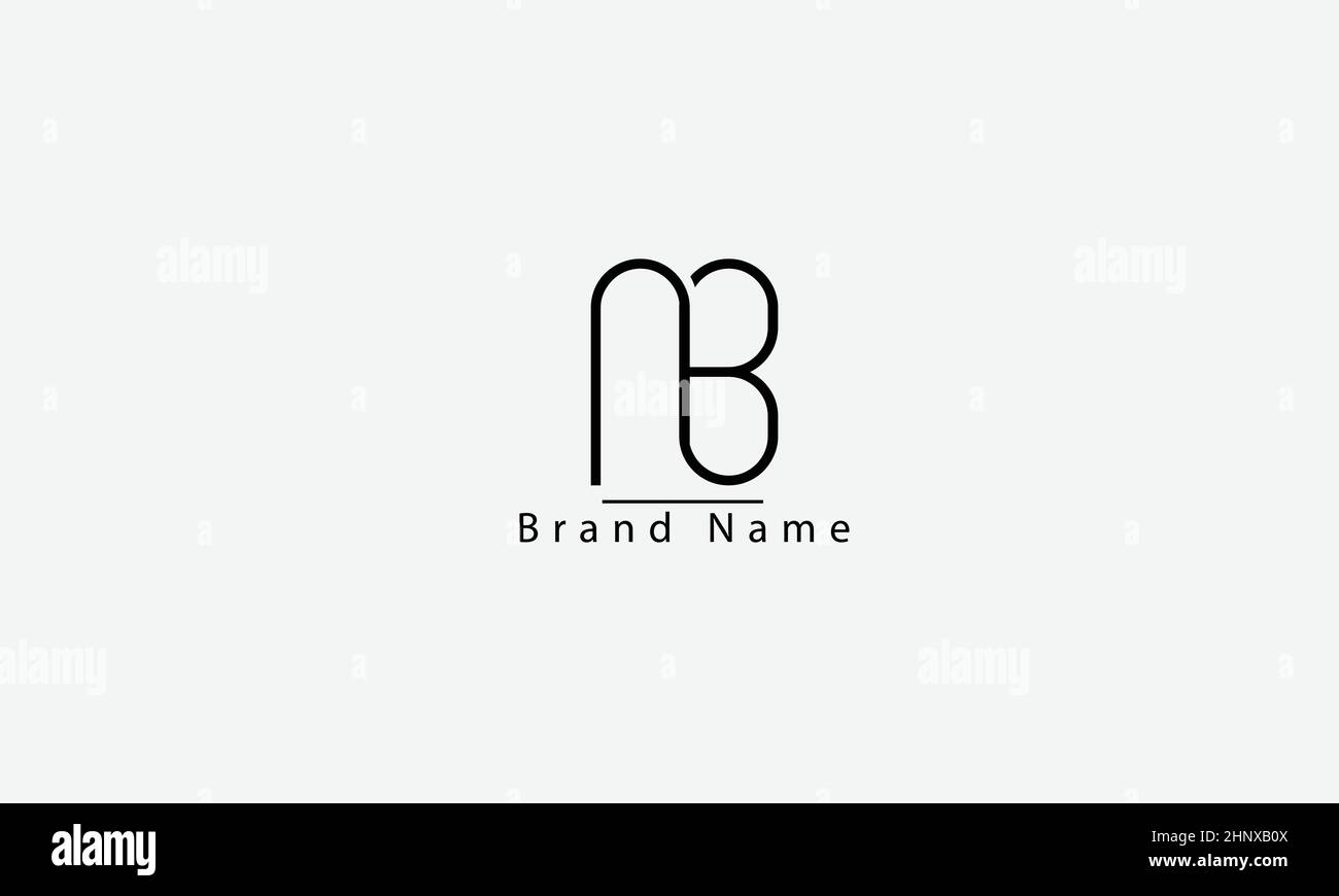 NB modello monogramma vettoriale astratto BN N B. Illustrazione Vettoriale