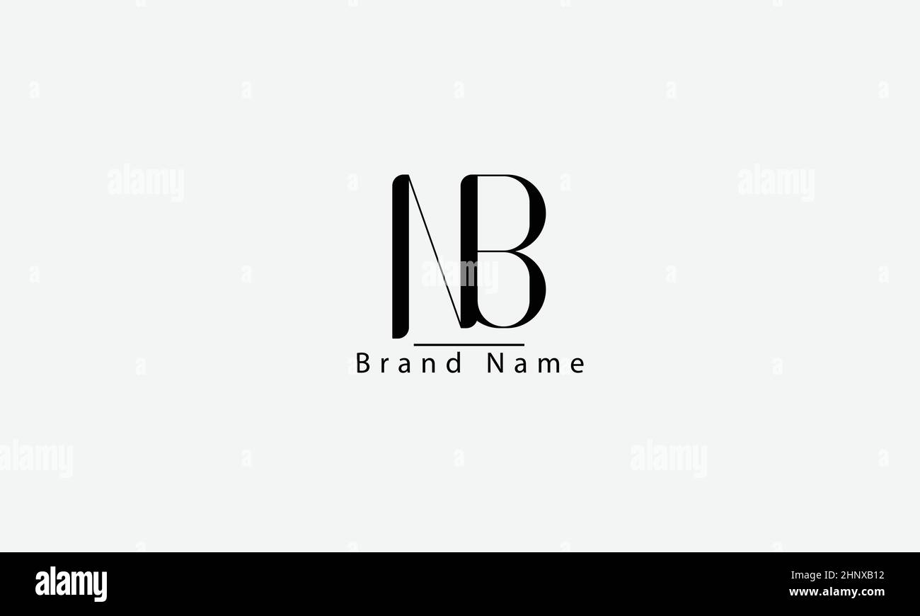 NB modello monogramma vettoriale astratto BN N B. Illustrazione Vettoriale