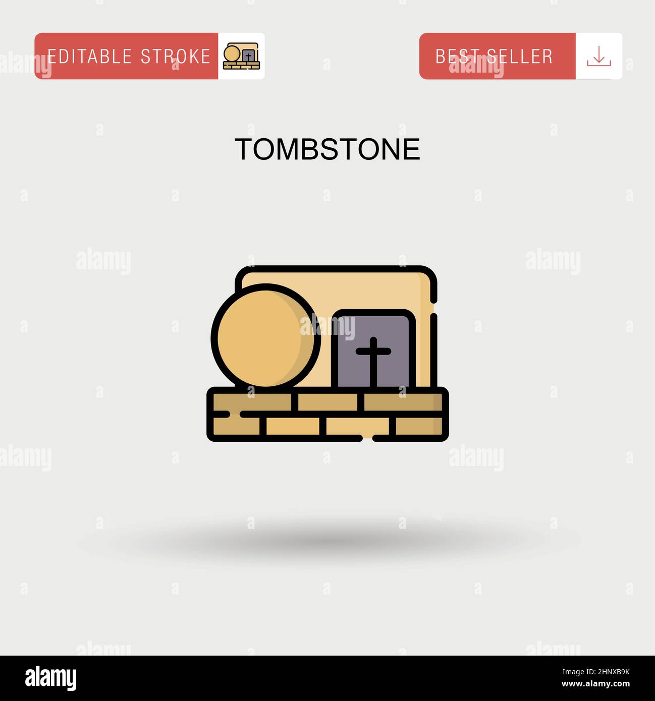 Icona vettoriale semplice lapide. Illustrazione Vettoriale