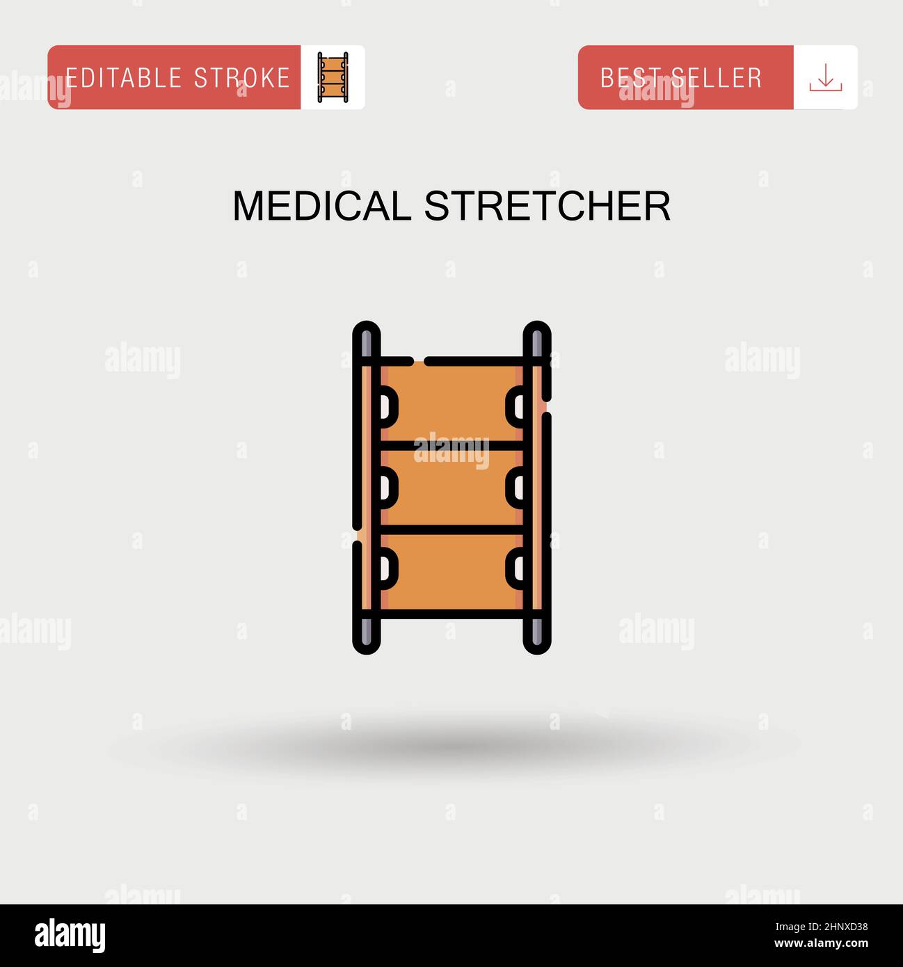 Barella medica semplice icona vettoriale. Illustrazione Vettoriale