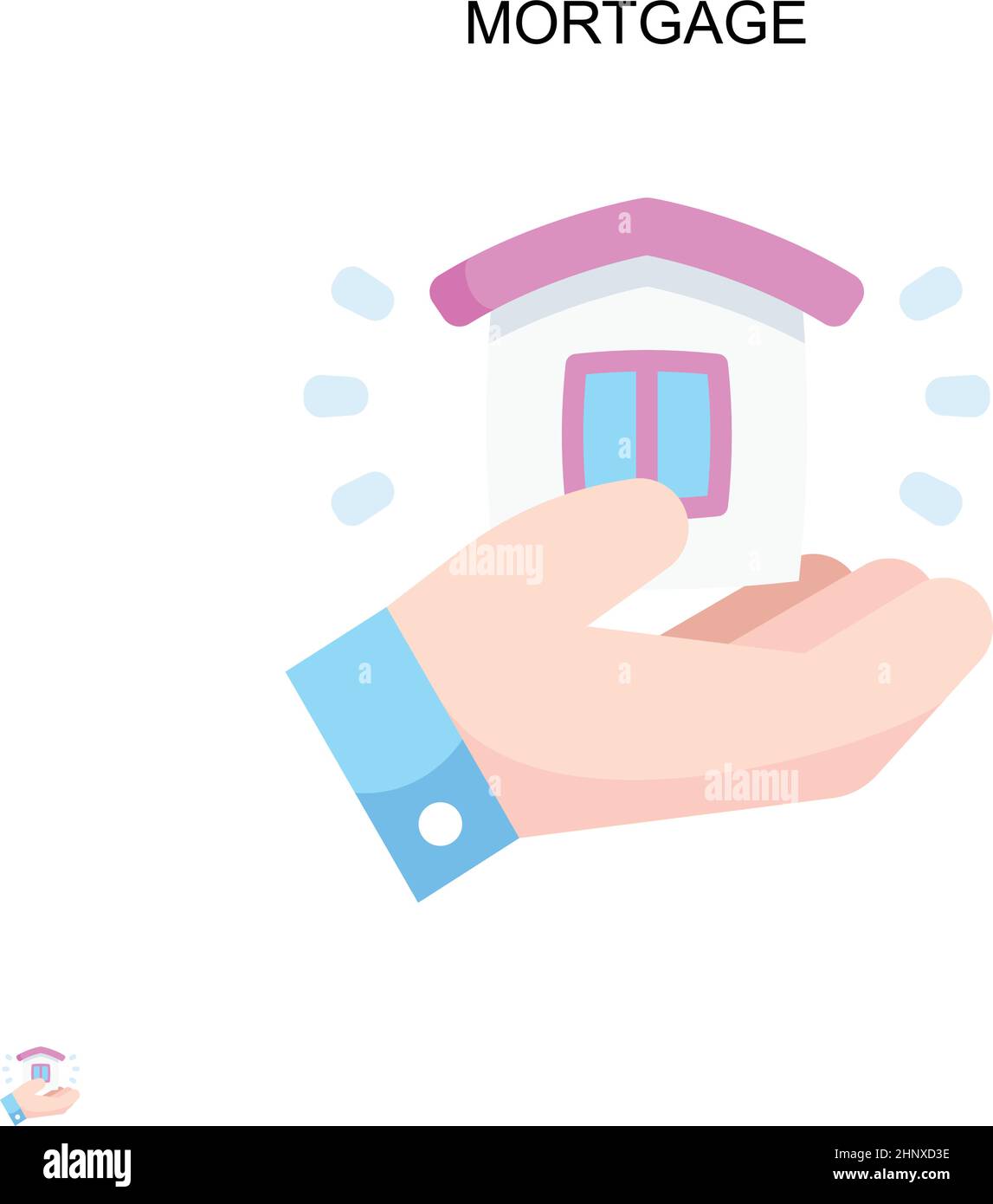 Ipoteca semplice vettore icona. Modello di disegno del simbolo di illustrazione per l'elemento dell'interfaccia utente mobile Web. Illustrazione Vettoriale