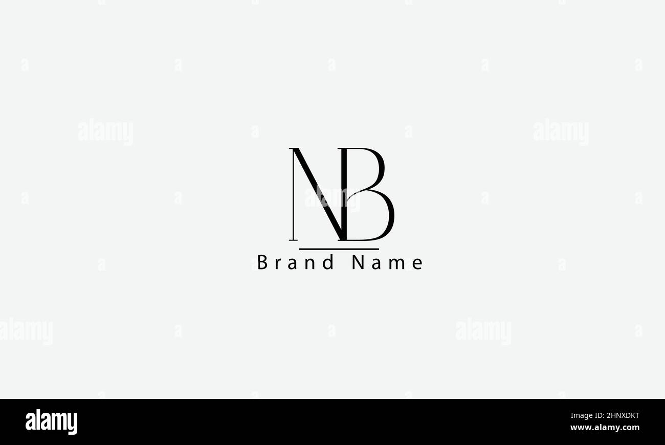 NB modello monogramma vettoriale astratto BN N B. Illustrazione Vettoriale