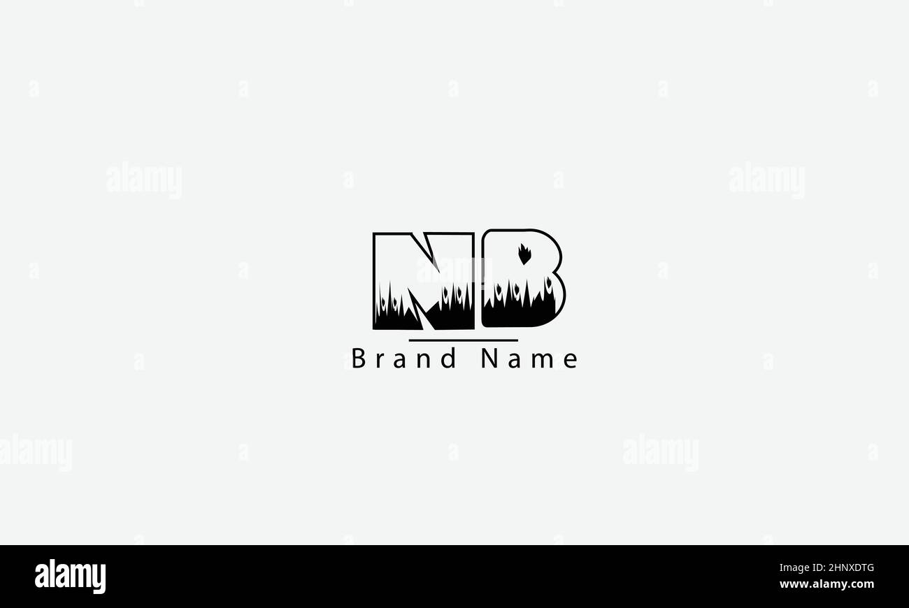 NB modello monogramma vettoriale astratto BN N B. Illustrazione Vettoriale