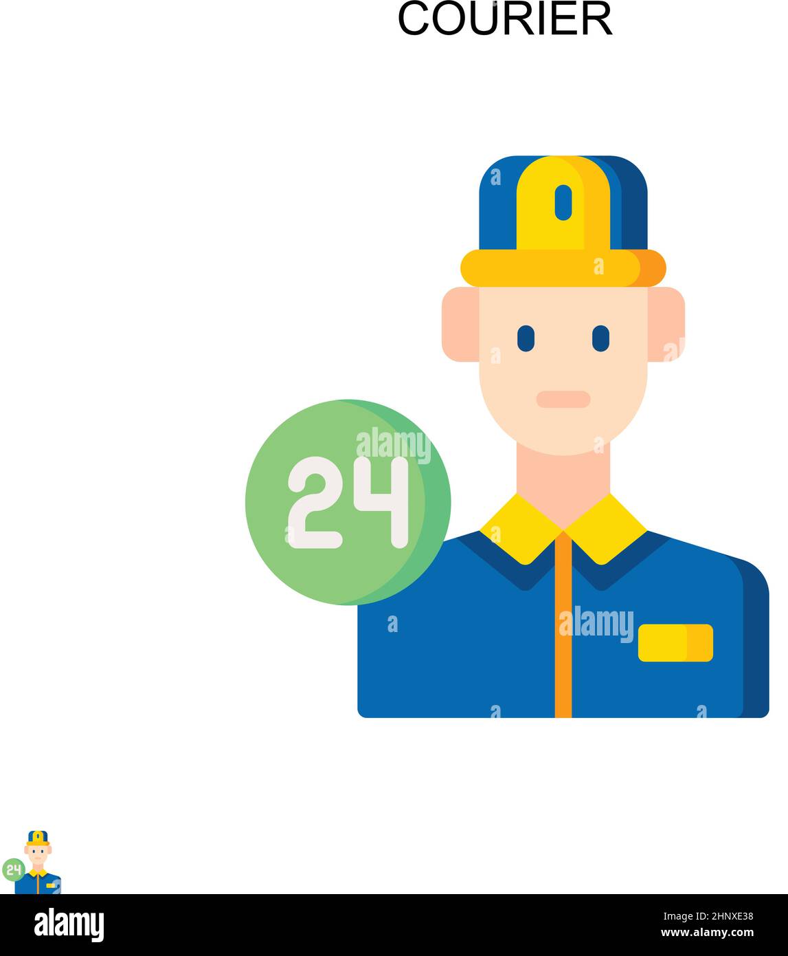 Icona vettore Courier Simple. Modello di disegno del simbolo di illustrazione per l'elemento dell'interfaccia utente mobile Web. Illustrazione Vettoriale