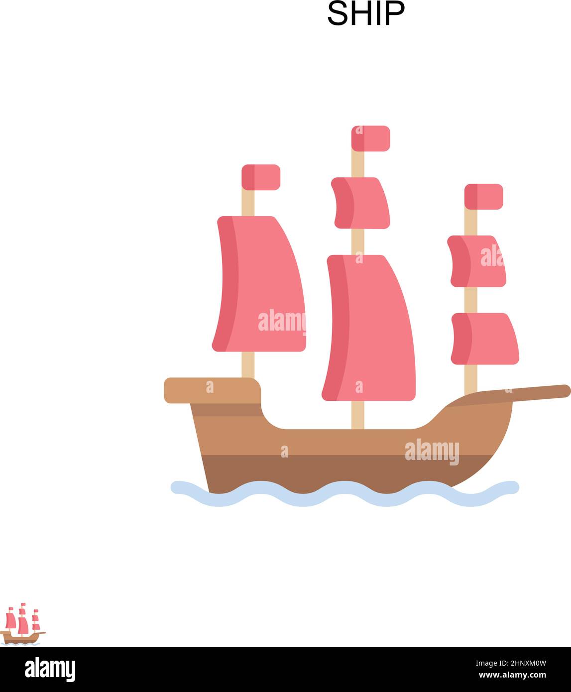 Icona Ship Simple Vector. Modello di disegno del simbolo di illustrazione per l'elemento dell'interfaccia utente mobile Web. Illustrazione Vettoriale