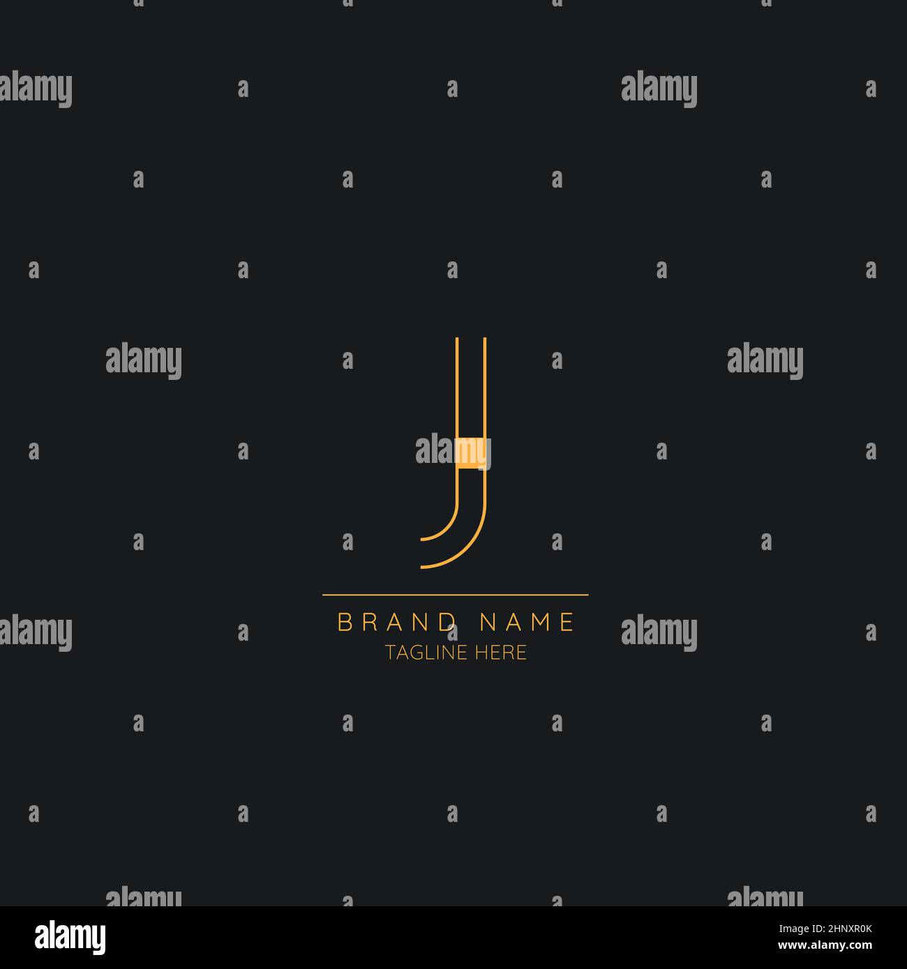Design moderno e creativo del logo J, illustrazioni vettoriali su icone basate su minimal Luxury Initial. Illustrazione Vettoriale