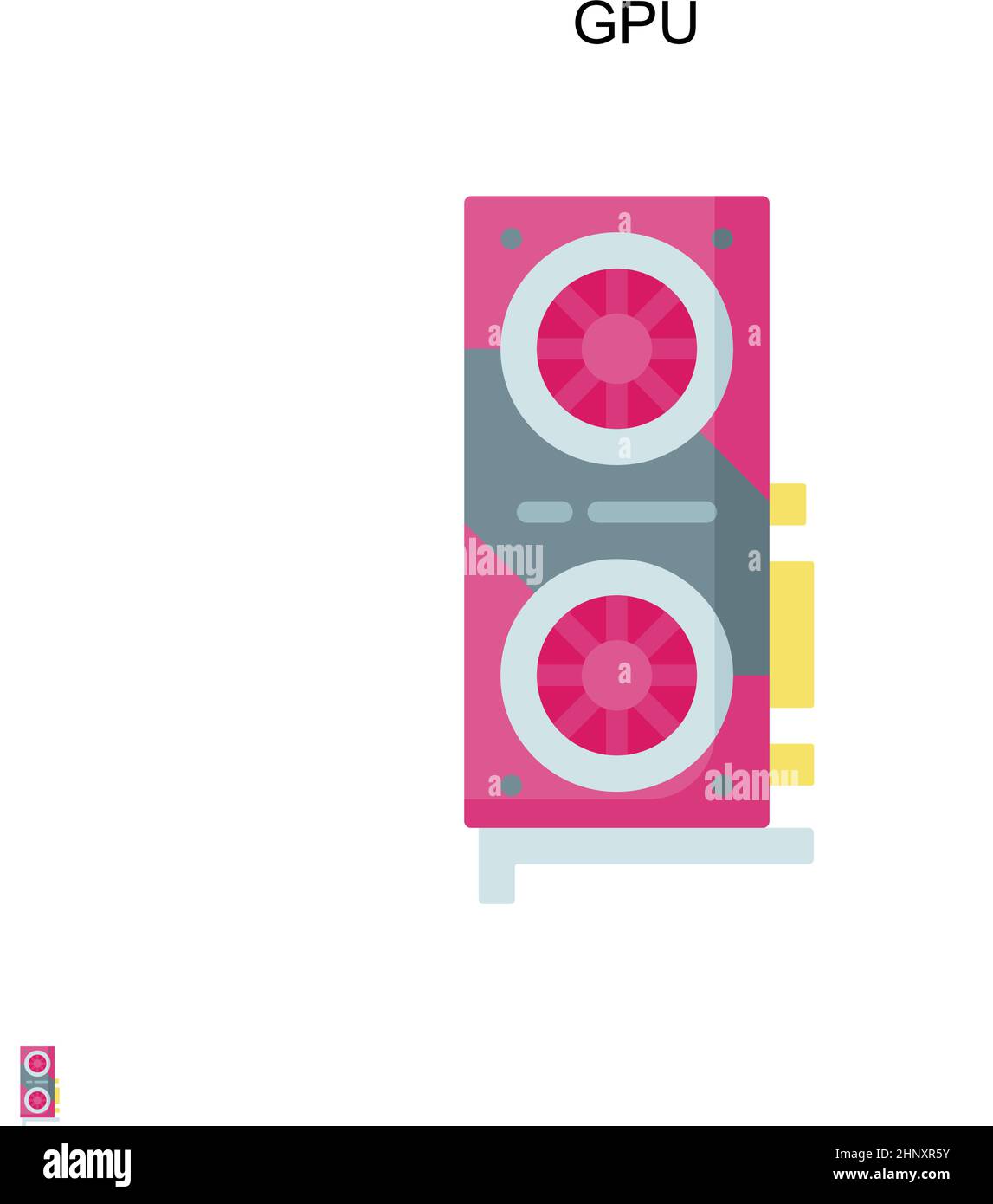 Icona vettore semplice GPU. Modello di disegno del simbolo di illustrazione per l'elemento dell'interfaccia utente mobile Web. Illustrazione Vettoriale