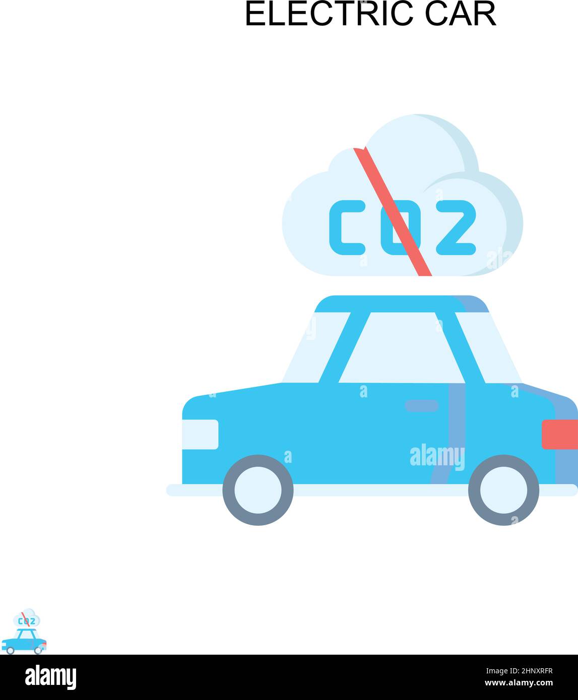 Icona vettoriale semplice per auto elettriche. Modello di disegno del simbolo di illustrazione per l'elemento dell'interfaccia utente mobile Web. Illustrazione Vettoriale
