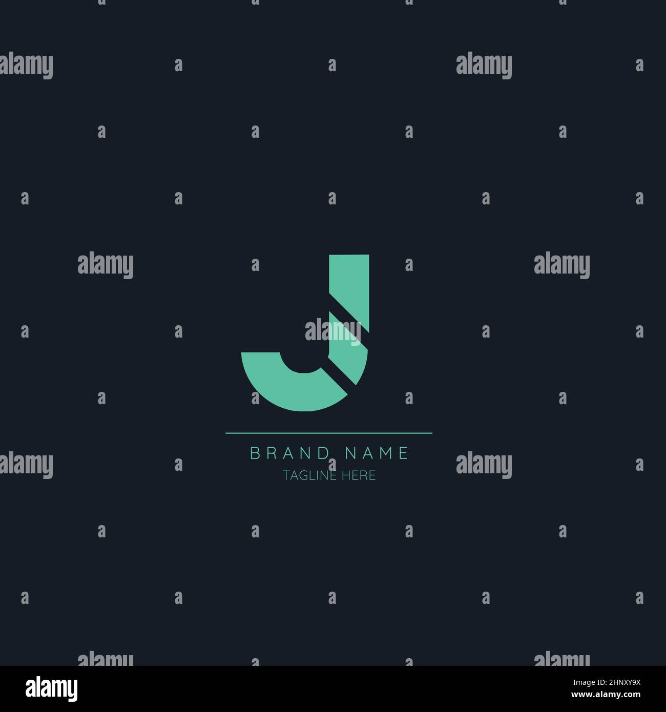 Logo minimal Luxury J, illustrazioni vettoriali basate su icone iniziali. Illustrazione Vettoriale