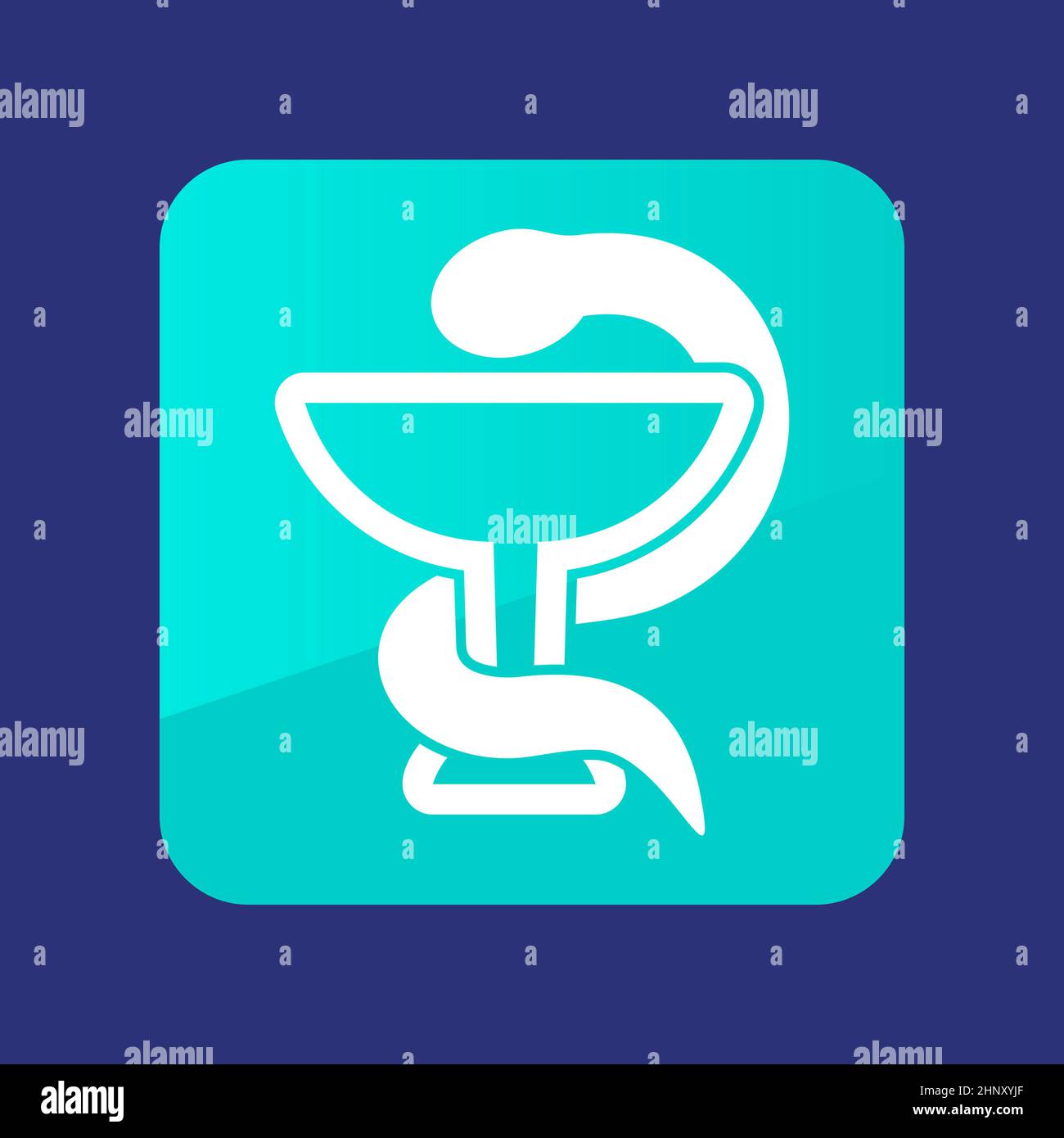 Icona di medicina - snake sul bicchiere. Vettore di medici. Simbolo grafico per il vostro web site design, logo, app, UI. Illustrazione vettoriale EPS10. Foto Stock