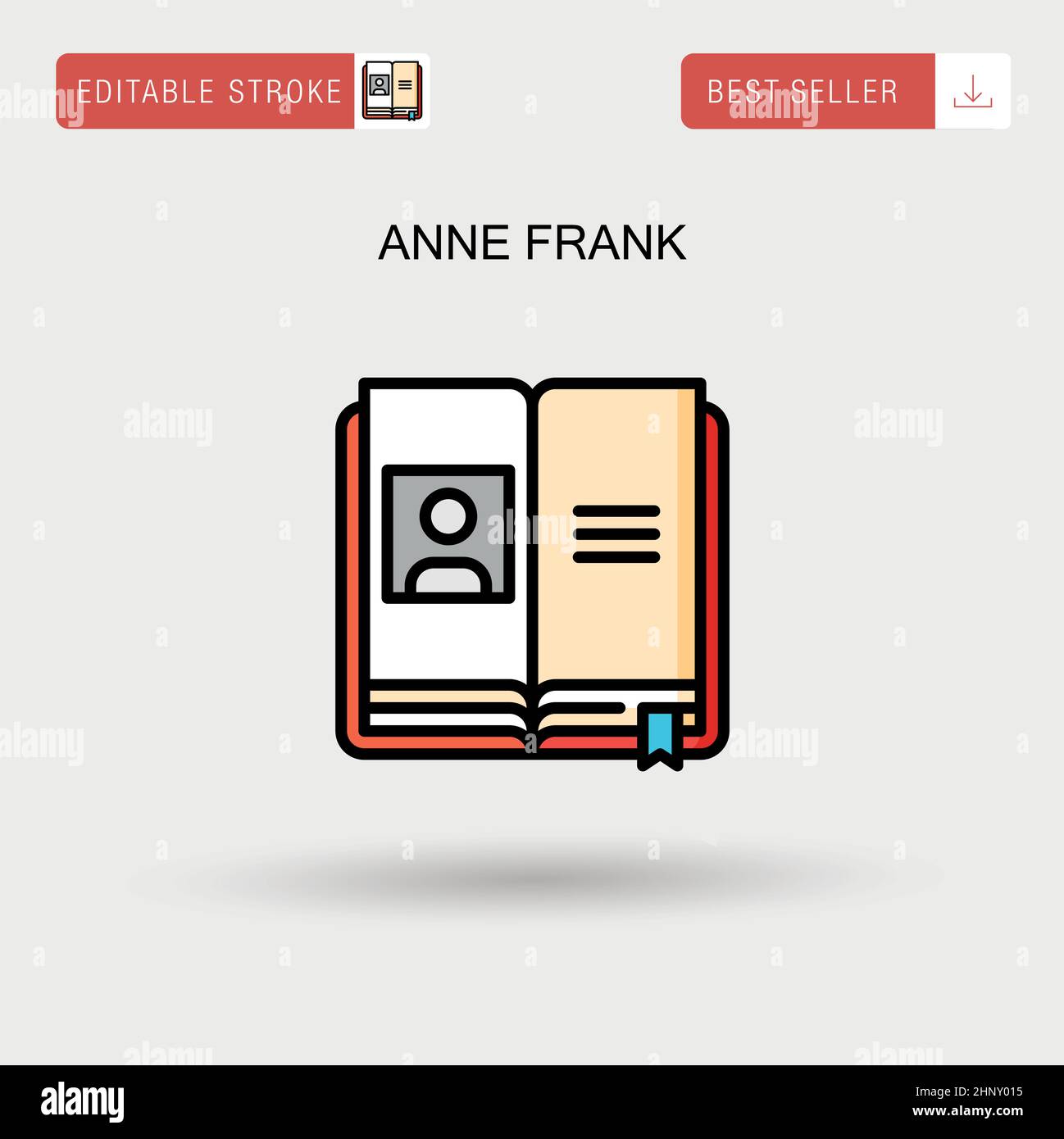 Icona vettore semplice di Anne Frank. Illustrazione Vettoriale