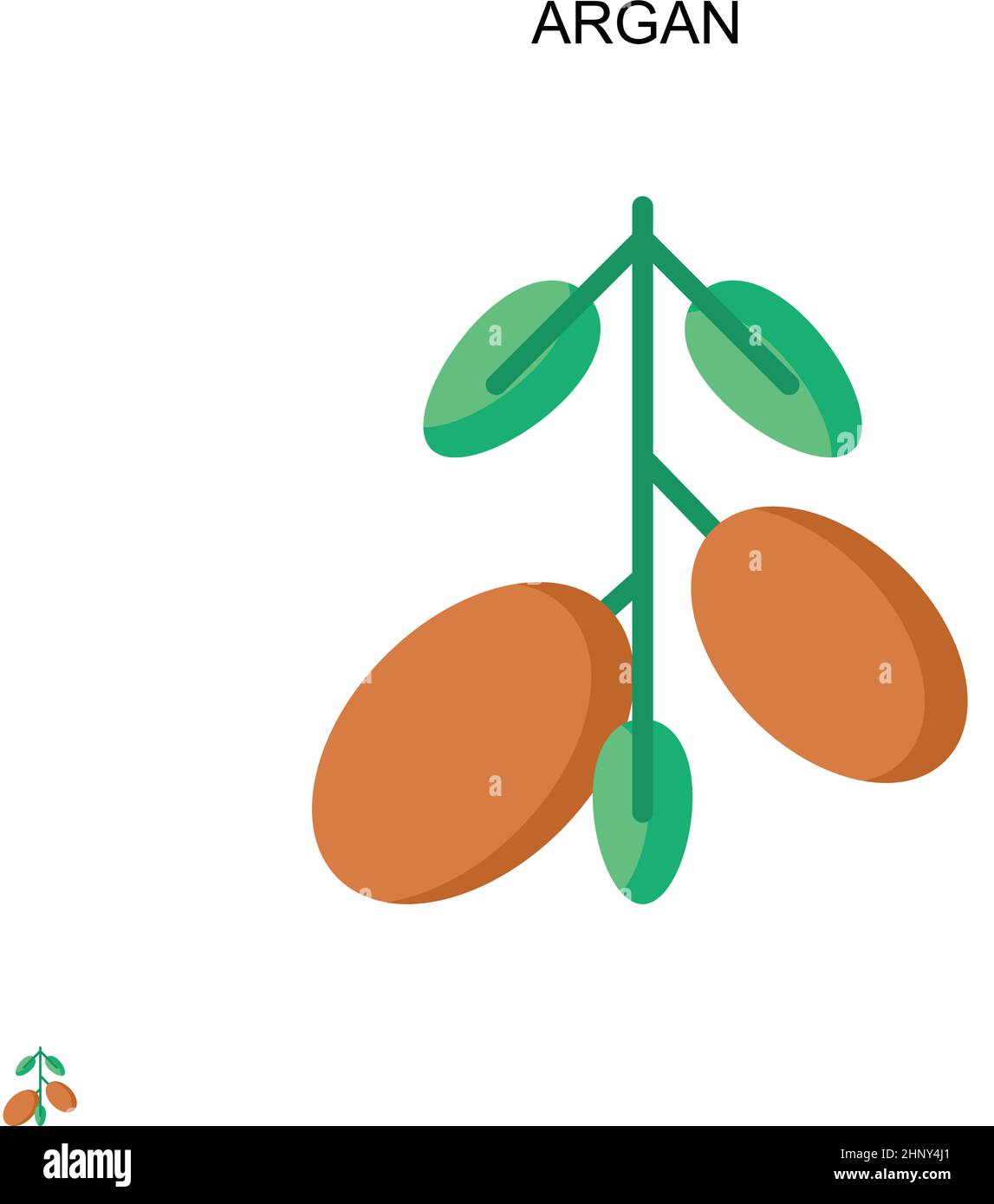 Icona del vettore semplice di Argan. Modello di disegno del simbolo di illustrazione per l'elemento dell'interfaccia utente mobile Web. Illustrazione Vettoriale